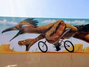 snake and roadrunner mural Joe Pagac