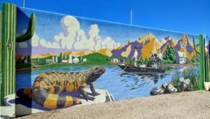 Tucson history mural on Mountain Drive