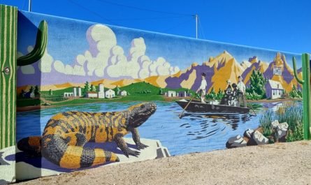 Tucson history mural on Mountain Drive