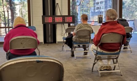 waiting at Tucson Convention Center Covid 19 vaccination