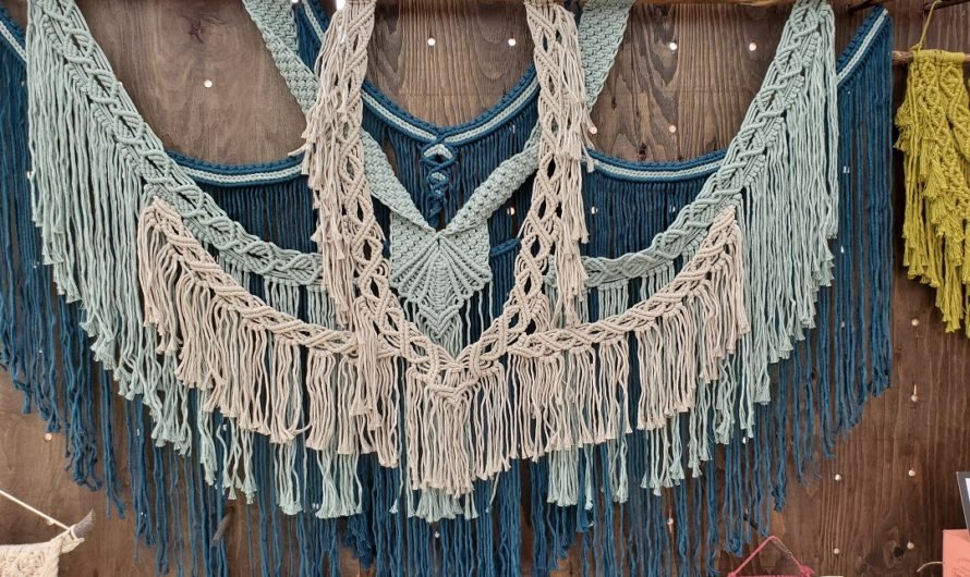 Macrame and custom socks at St. Phillip’s weekend market
