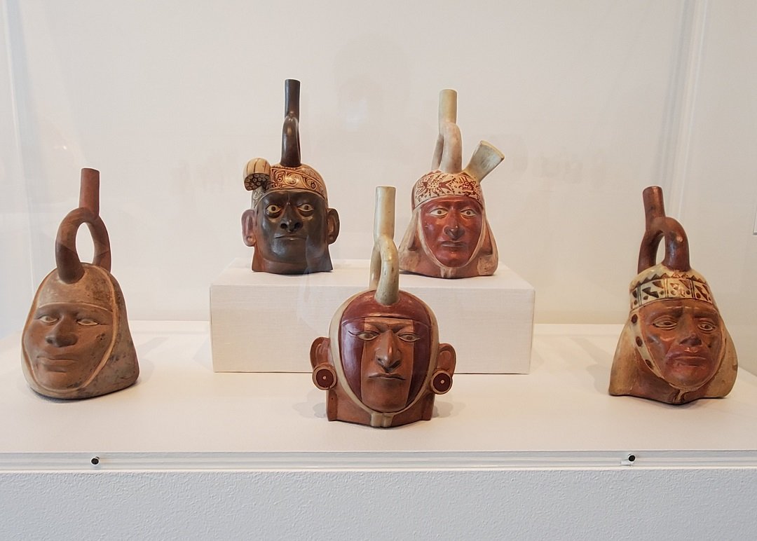 Moche clay portrait jugs