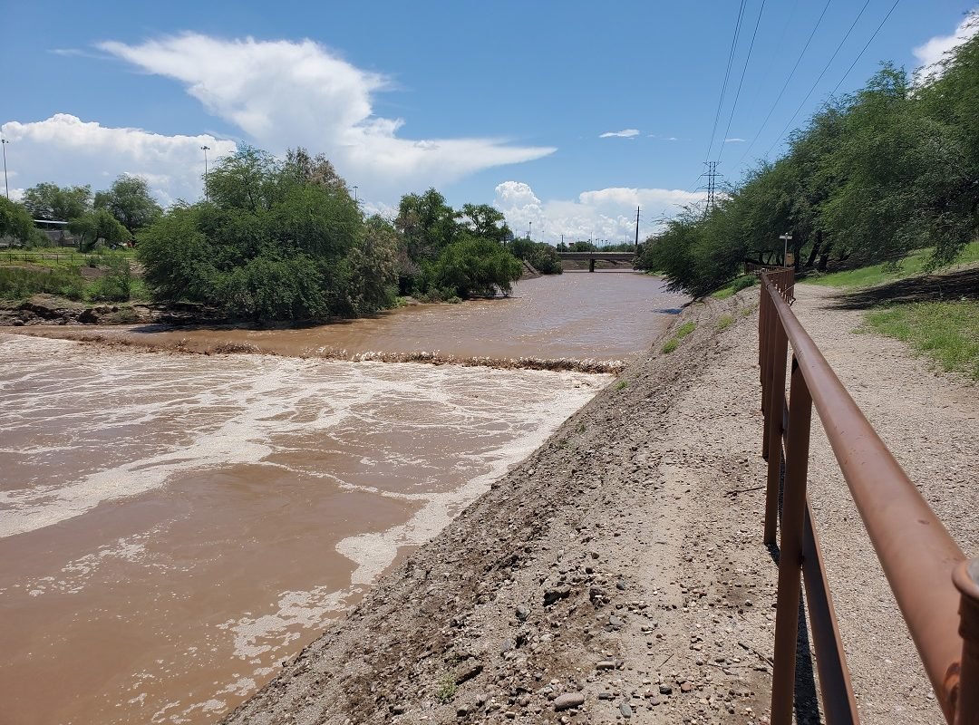 Santa Cruz River Tucson monsoon flood