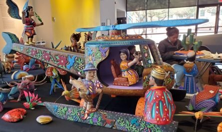 Helicopter Nativity by Oaxacan artists at Tucson Museum of Art