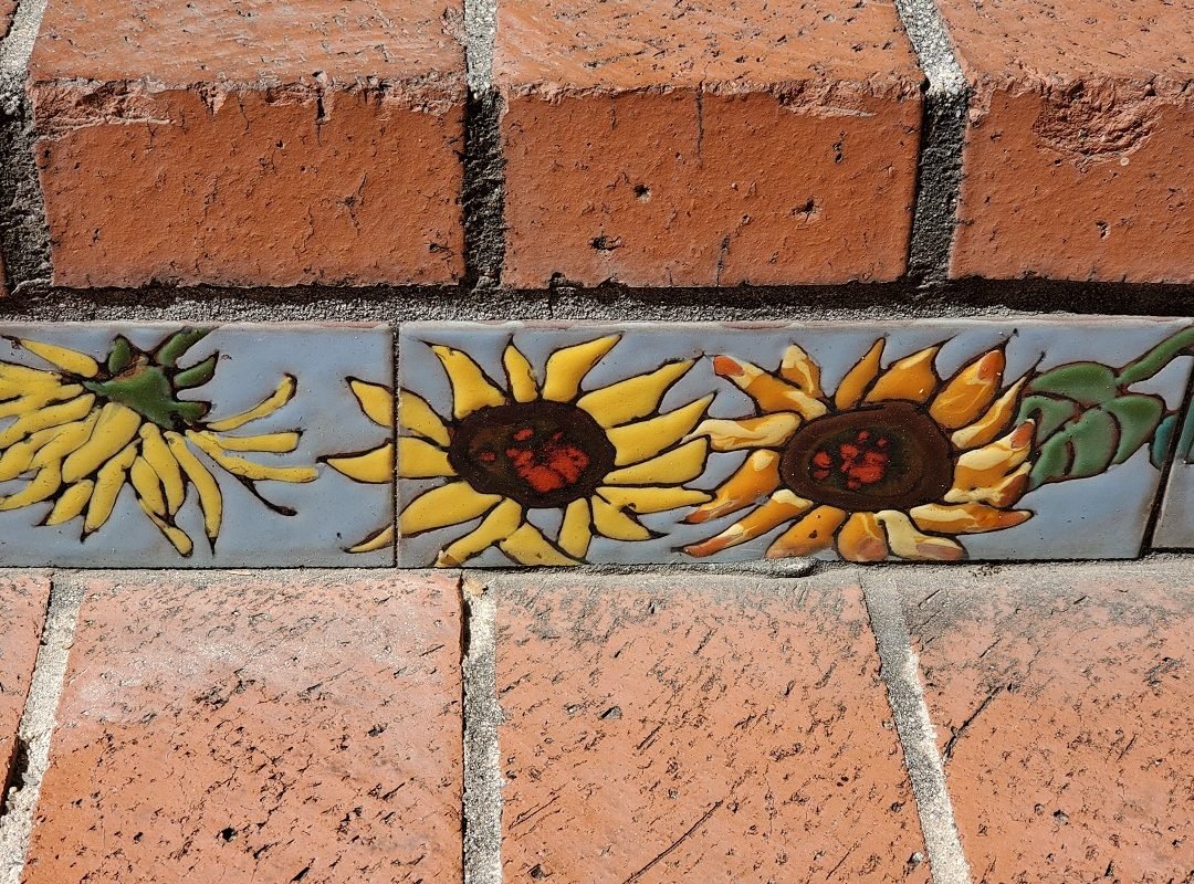 tile sunflowers at St. Philip's Plaza Tucson