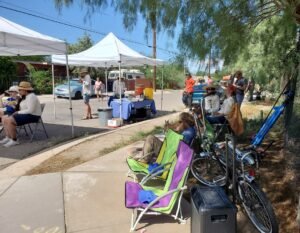 Spin rental bicycles at Blue Moon Barrio Tucson Oct 2022
