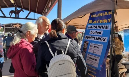 Ukrainian dumpling booth Rillito farmers market Nov 2022