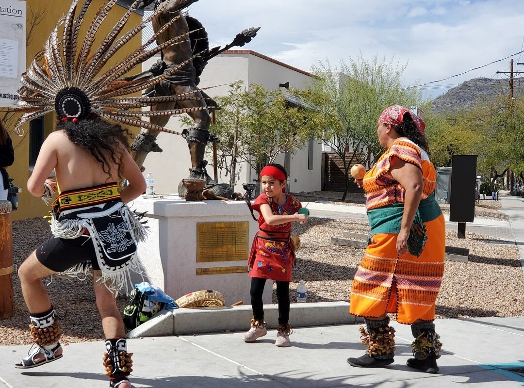 dancers honoring Cuahtemoc last emperor of Aztecs