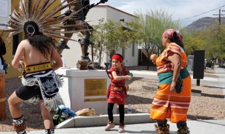 dancers honoring Cuahtemoc last emperor of Aztecs