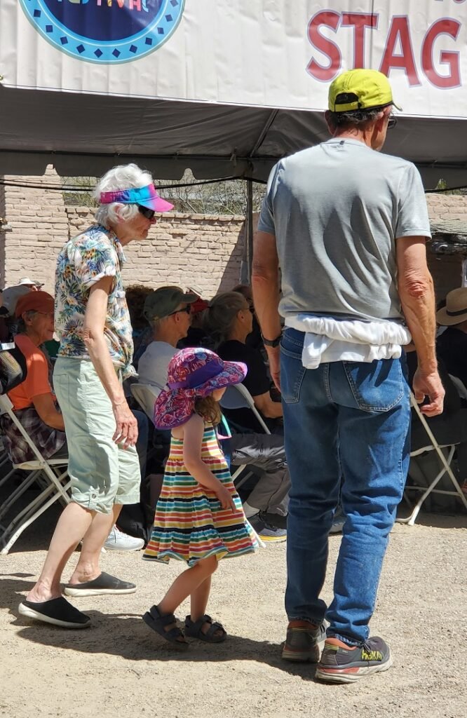 little girl dancing at Tucson Folk Festival 2023