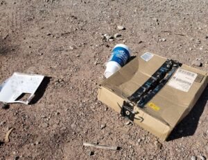 Trash om Navajo Wash Park Tucson