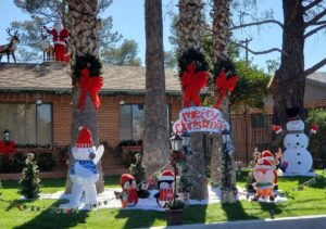 Christmas decorations at Winterhaven Tucson home