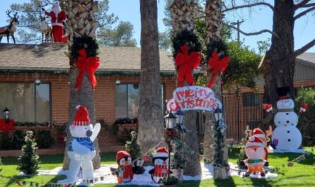 Christmas decorations at Winterhaven Tucson home