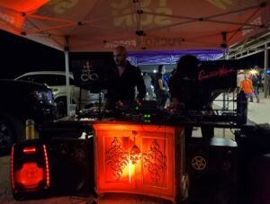 DJs at the Tucson Vegan Night Market