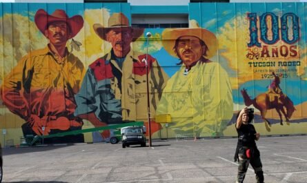 cowboy mural for Tucson rodeo
