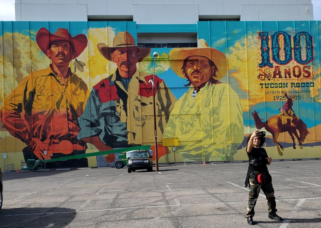 cowboy mural for Tucson rodeo