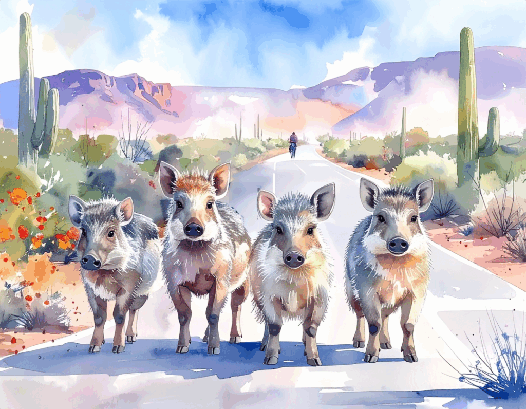Javelina Cousins on bike trail cover image