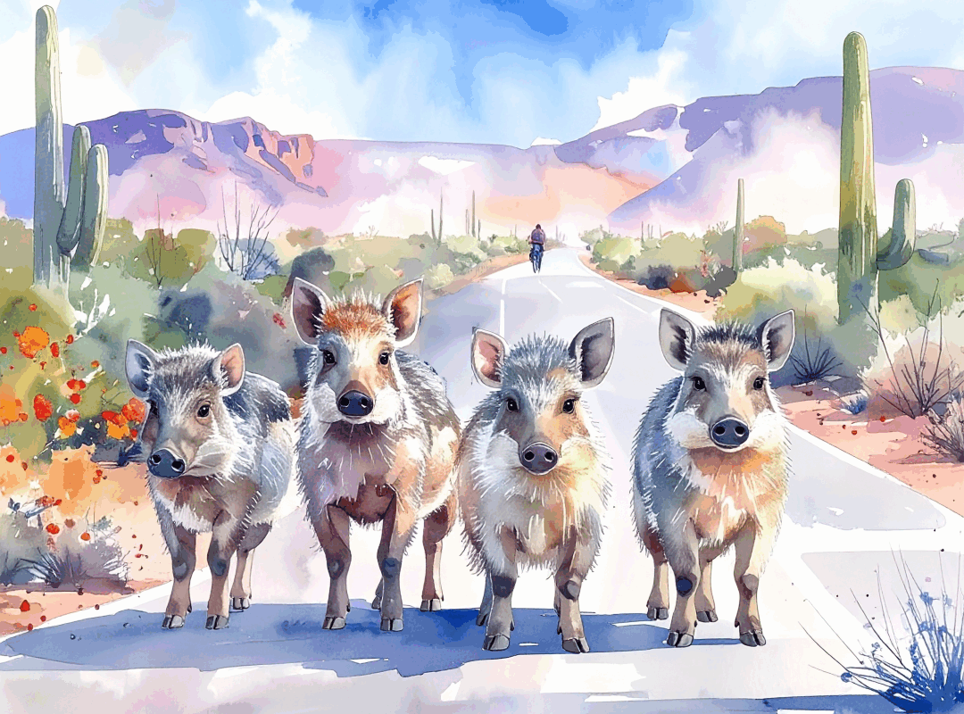 Javelina Cousins on bike trail cover image