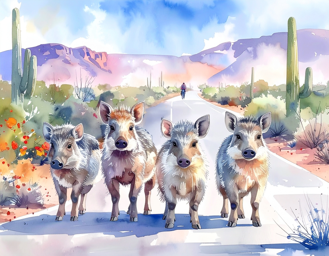 Javelina Cousins on bike trail cover image