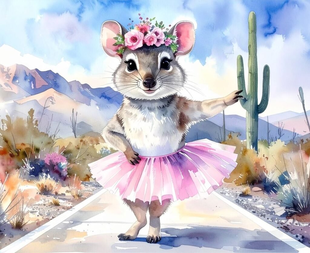 lulu javelina wearing pink tutu in dance pose