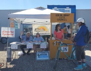 city council booth at Tucson Cyclovia