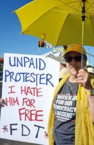 No Kings events Unpaid protester