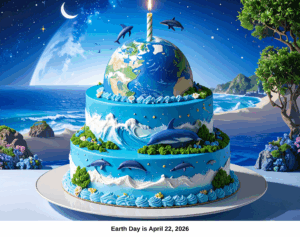 April Earth Day at Sea Digital Cake Calendar 2026
