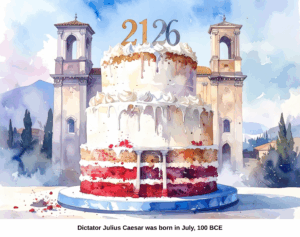 July Julius caesar's birthday digital cake calendar 2026