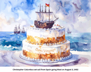 September Columbus leaving Spain cake Digital Cake Calendar 2026