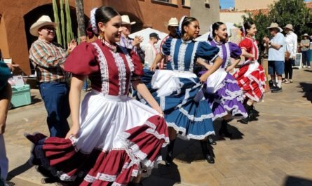 Folkloric dancers in Mexican style