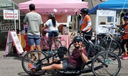 Man on tricycle at Tucson Cyclovia April 2026