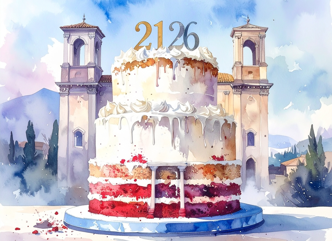 image celebrating Julius Caesar's birthday cake